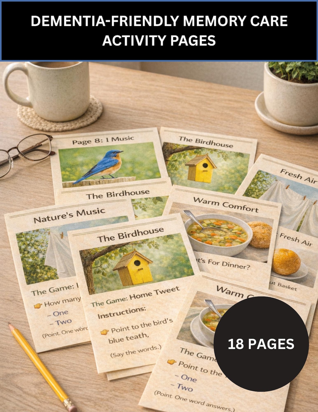 Dementia Activity Workbook for Seniors | Memory Care Games & Daily Life ...