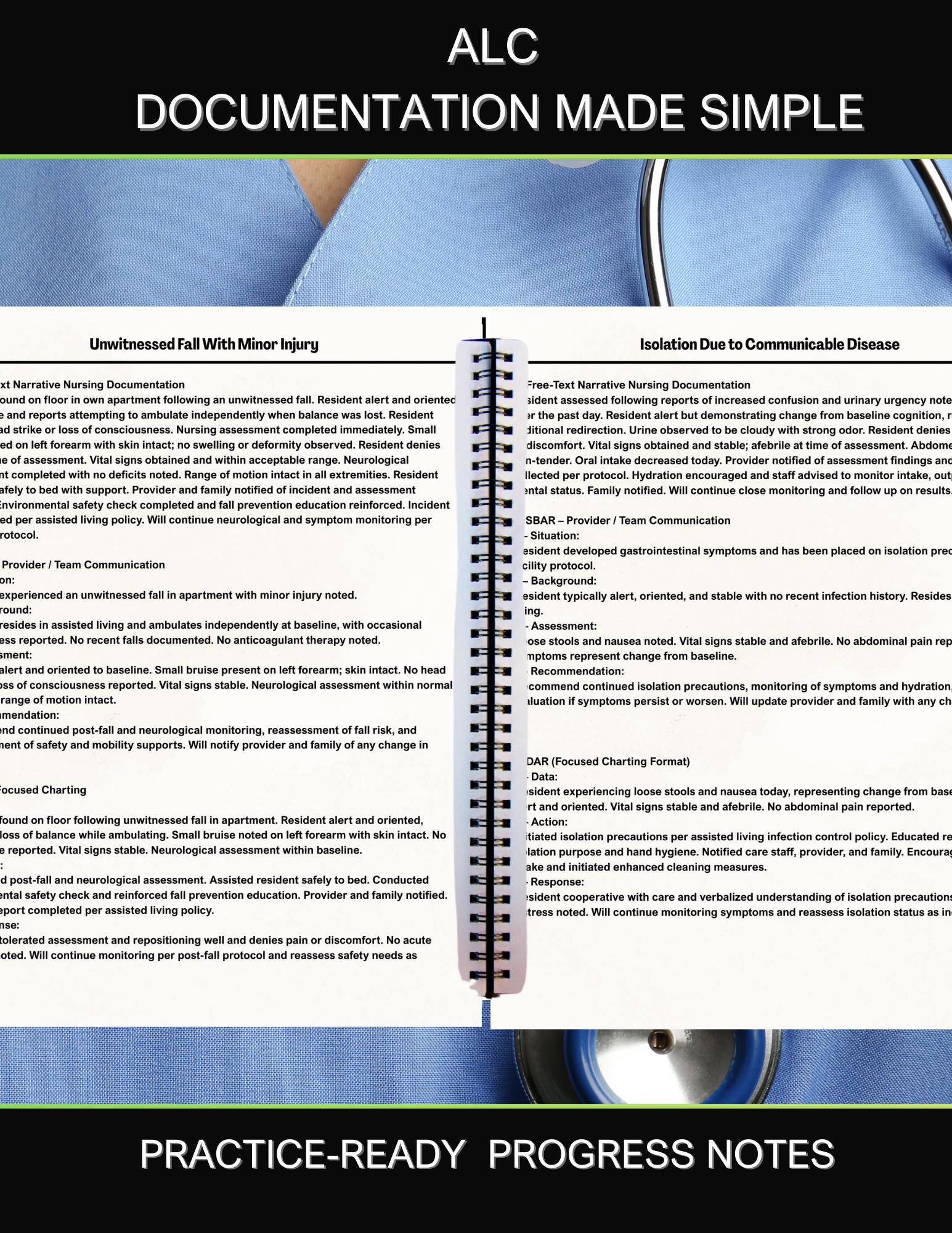 Dar Notes Assisted Living Nurse Documentation Printable Templates, Printable SBAR ...