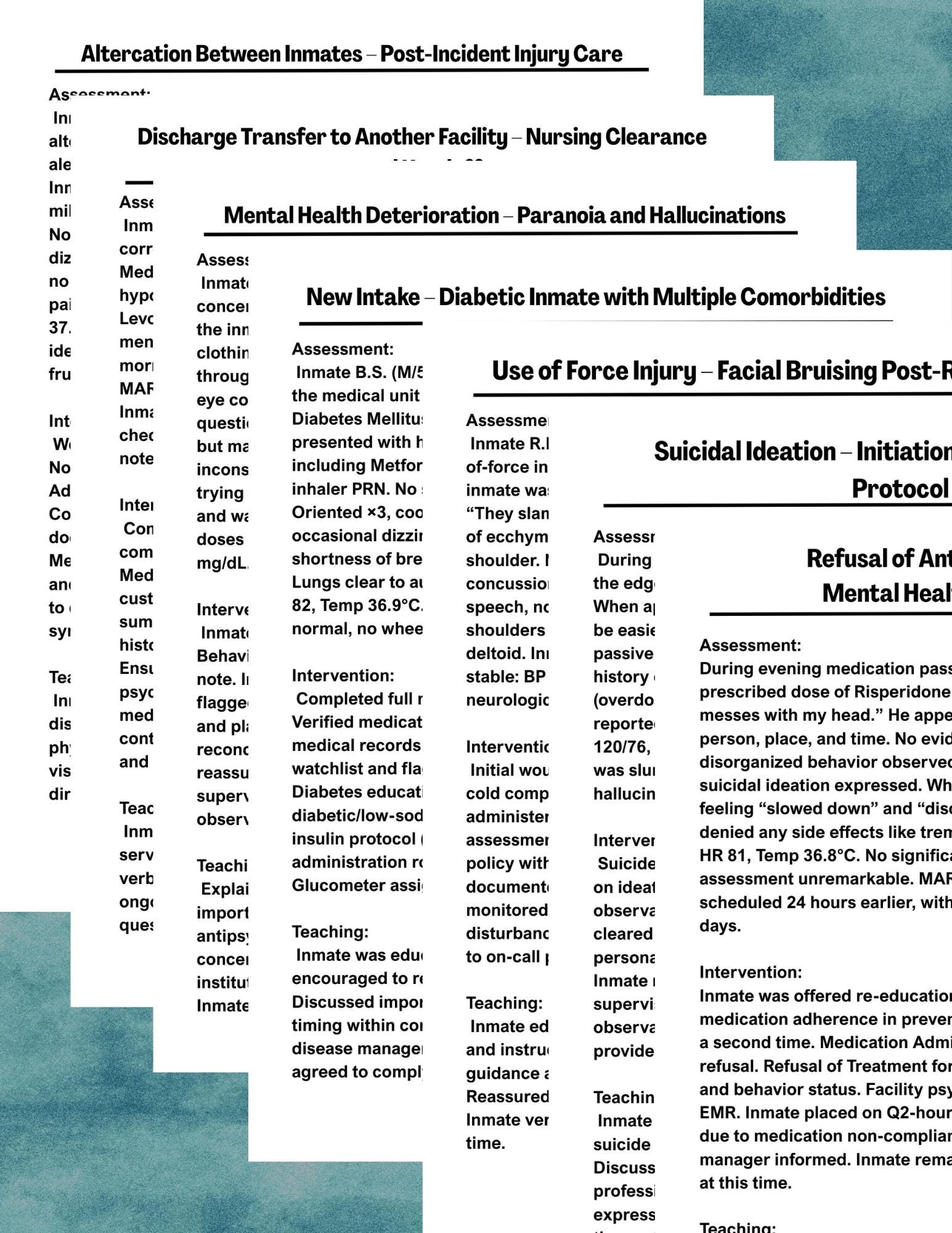 Jail Nurses Notes.pdf Correctional Nurse Charting Bundle, Prison Nurse Documentation Pdf ...