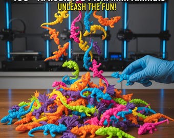 400+ Articulated Animal STL Files Dragons STL Bundle Flexi Animals Toys 3D Printable