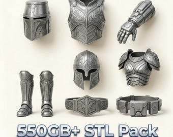 550GB Massive Cosplay STL Pack, Helmet Armor STL Files Bundle, 3D Print Cosplay Models, Wearable Props STL, Digital Download Pack