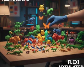 40+ Articulated Flexi Animals Dragon 3D Printable Flexi Toys Print Pack Flexible Jointed Models