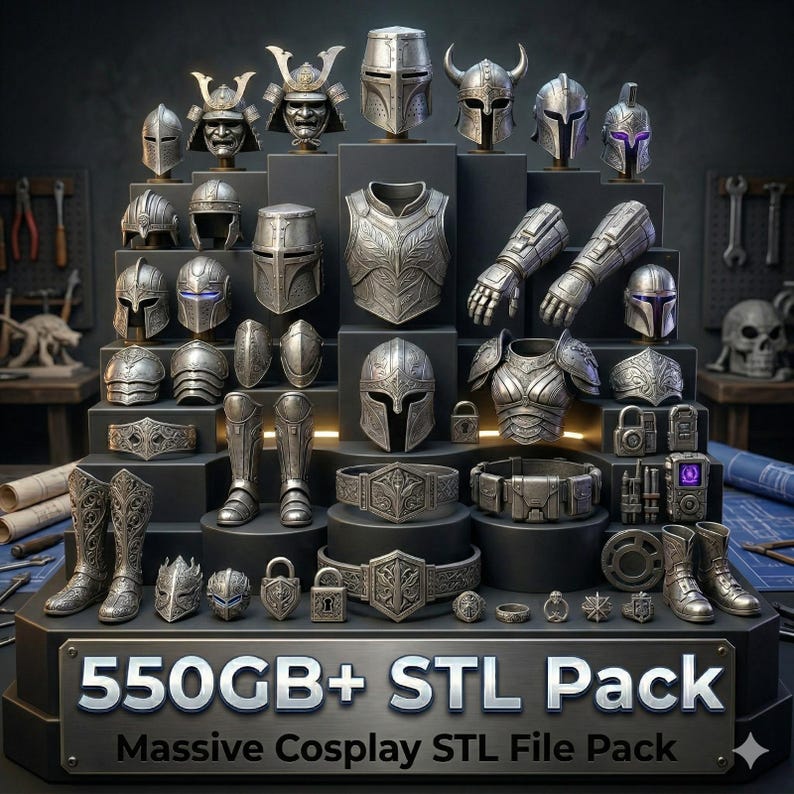 550GB Massive Cosplay STL Pack, Helmet Armor STL Files Bundle, 3D Print ...
