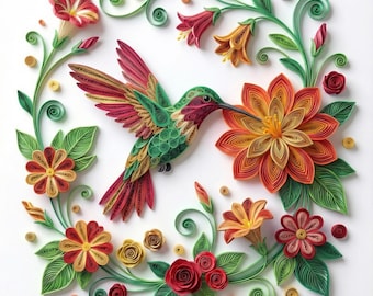 Floral Bird Clipart | Watercolor Bird Clip Art | Flower Bird PNG | Cute Botanical Animal Illustration | Scrapbook, Sticker, Sublimation PNG