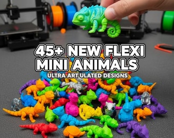 45+Articulated Animals STL Bundle Dragon Flexi Toys 3D Print Pack Kids Flexible Jointed