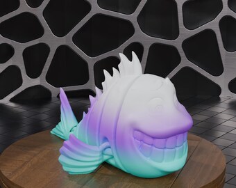3D Printed Gradient Fish Skeleton Toy: Quirky Desk Decor (Digital Download)