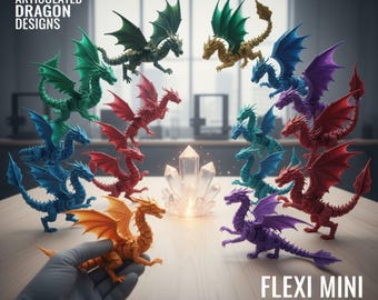 30+ Articulated Flexi Animals Dragon 3D Printable Flexi Toys Print Pack Flexible Jointed Models