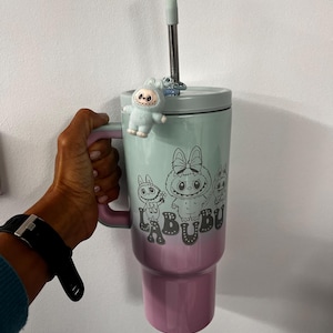 Personalized Thermal Mug with straw Water XXL Stitch