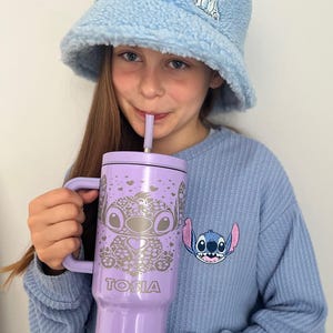 Personalized Thermal Mug with straw Water XXL Stitch