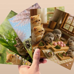 Un matin de printemps au village de Mofumofu 2 – Coffret de cartes postales (5 pièces)