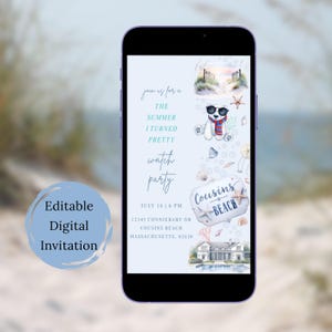The Summer I Turned Pretty Watch Party Invitation| TSITP Digital Invitation| The Summer I Turned Pretty Party | Cousins Beach |Editable