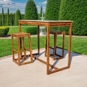 DIY Outdoor Bar Tisch & Hocker Pläne | Terrassenbar Bauplan | Tiki-Bar | Gartenbar-Ideen | Digitaler Download