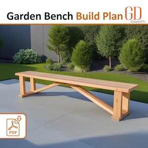 Diy bench plans- Farmhouse bench plan- Easy bench plans- Garden bench Plans- Patio bench DIY- Woodworking Plans- Garden diy plans