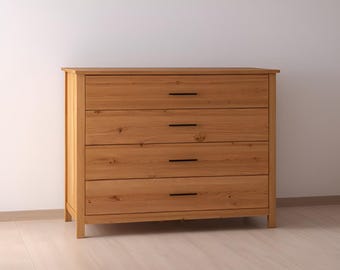 Zelfgemaakte moderne dressoir met 4 lades (pdf-download)