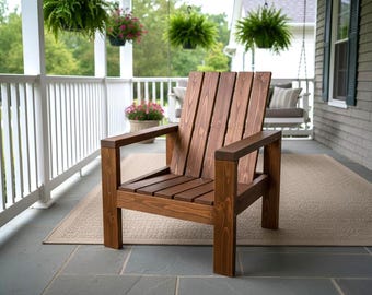 Modern Adirondack Chair Plan: DIY Outdoor chair wooden(PDF File)