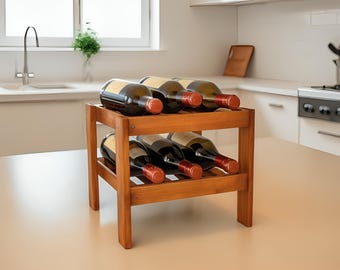 Plano de botellero: Botellero para 6 botellas, planos de carpintería, decoraciones navideñas (Descarga PDF)