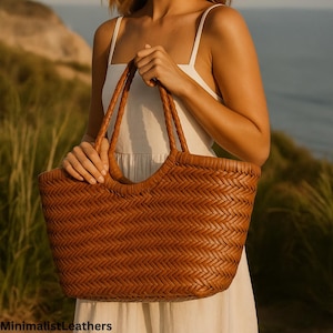 Handwoven Leather Hobo Bag: Braided Dark Brown Shoulder Tote
