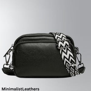 New Style Versatile Single Shoulder Crossbody Bag with extra Patterned Straps, Leather Shoulder Bag, Crossbody Bag with Different Colors