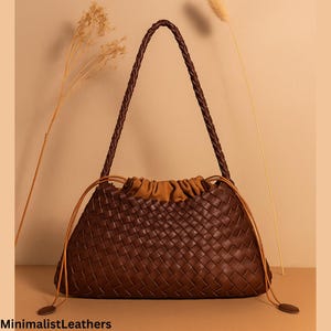 Handmade Woven Leather Tote Bag – Large HOBO Bag for Women, Boho Shoulder Bag, Summer Beach & Travel Purse, Gift for Her