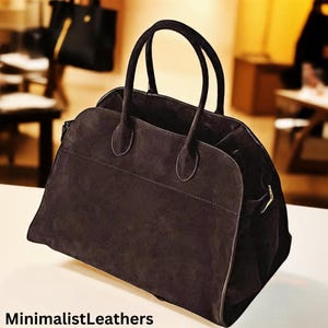 Minimalist Leather Tote Bag: Soft Genuine Leather Handbag