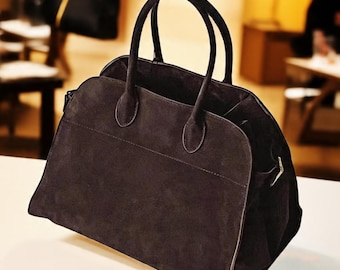 Minimalist Leather Tote Bag: Soft Genuine Leather Handbag