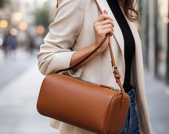 Bolso de piel estilo años 90, bolso mini minimalista con asa superior