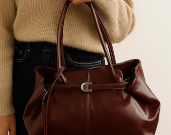 Borsa tote in pelle PU: elegante borsa a tracolla da donna