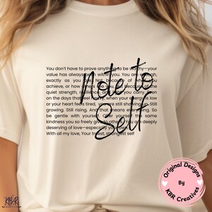 Note To Self Motivational Mental Health Positive Inspirational Quotes Dear Person Behind Me, Love yourself Sublimation PNG SVG