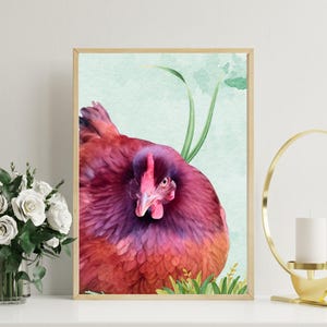 Home Decor Chicken Print - Chicken Print, Chicken Wall Art, Chicken Picture, Hen, Cottage-core Gift, Wall Art, Chicken, Printable Download