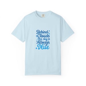 Wisdom Words Unisex T-shirt, Summer Relaxing Cute Tee, Inspirational Graphic Shirt, Gift for Men Women, Light Blue Dyed Top