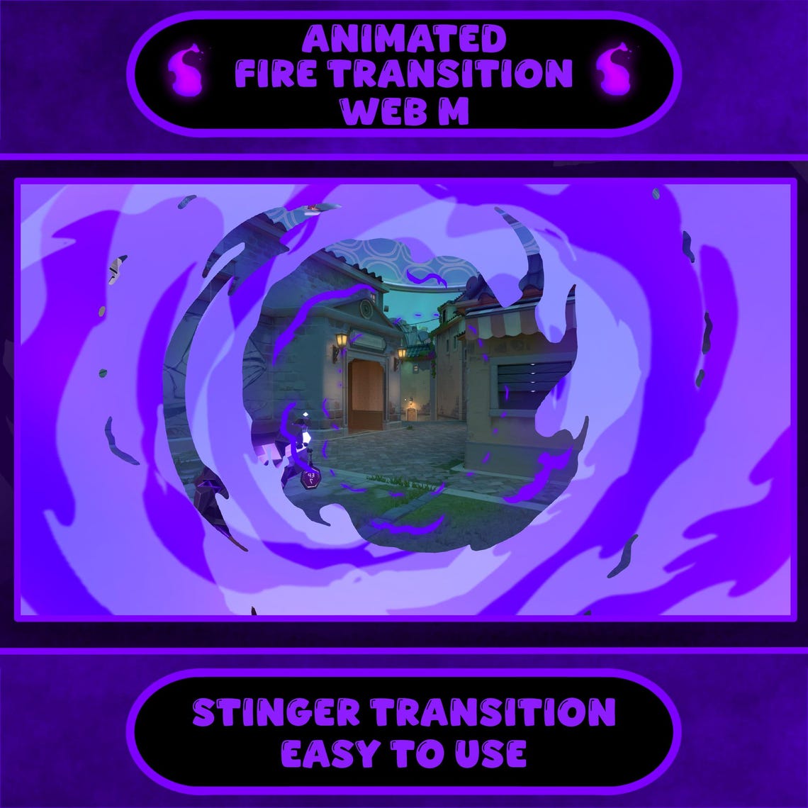 Purple Fire Twitch Transition Animated | Flame Stinger Webm | Stream ...