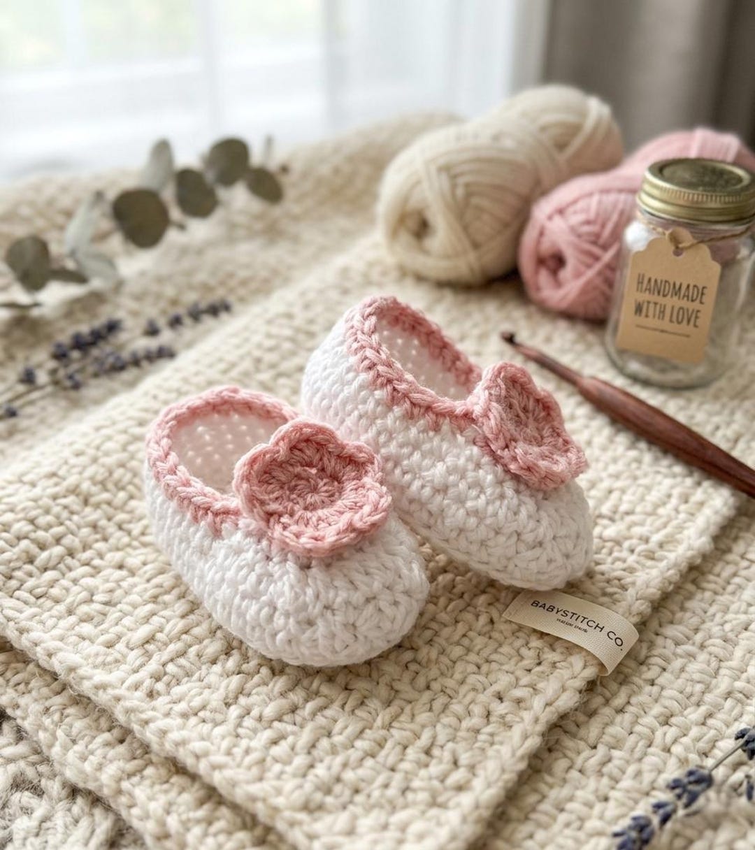Easy Crochet Baby Booties Pattern (PDF) | Newborn Baby Shoes, 0-6 ...