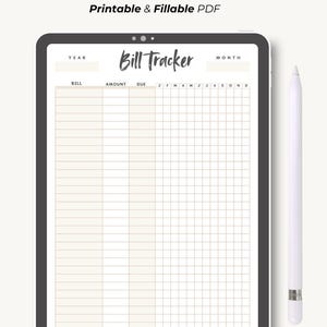 Monthly Bill Tracker Printable: Payment Checklist (A4/A5/Letter/Half Size) (Instant Download PDF)
