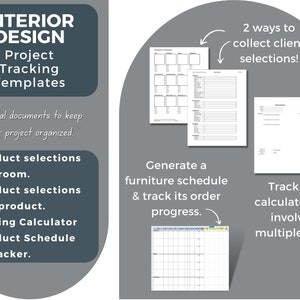 Client Selections Renovation Planner Project Tracker template for Interior Designers excel template bundle