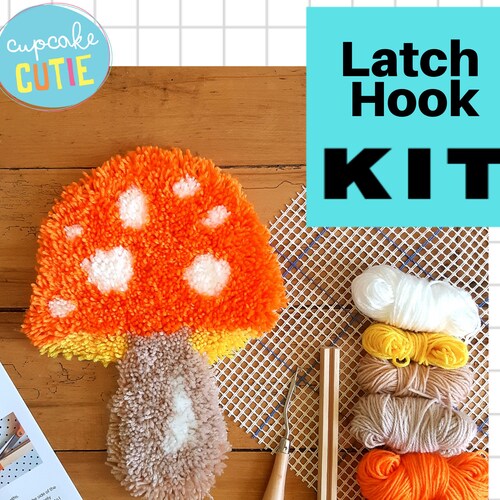 Latch Hooking Starter Kit. Rug Canvas and Latch Hook Tool. Rug Etsy