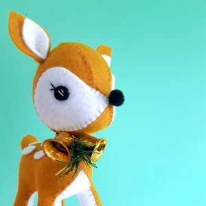 Deer softie sewing pattern. Felt Bambi pdf. Woodland forest animal plush. Christmas or nursery decoration image 2