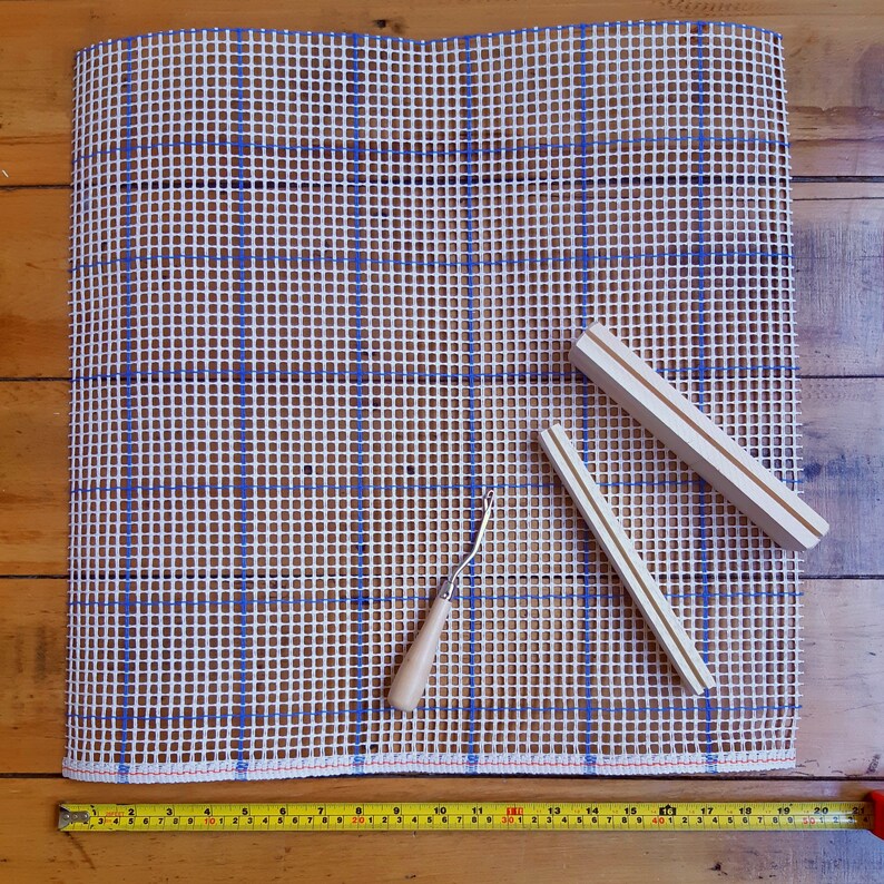 Latch Hooking Starter Kit. Rug Canvas and Latch Hook Tool. Rug Etsy
