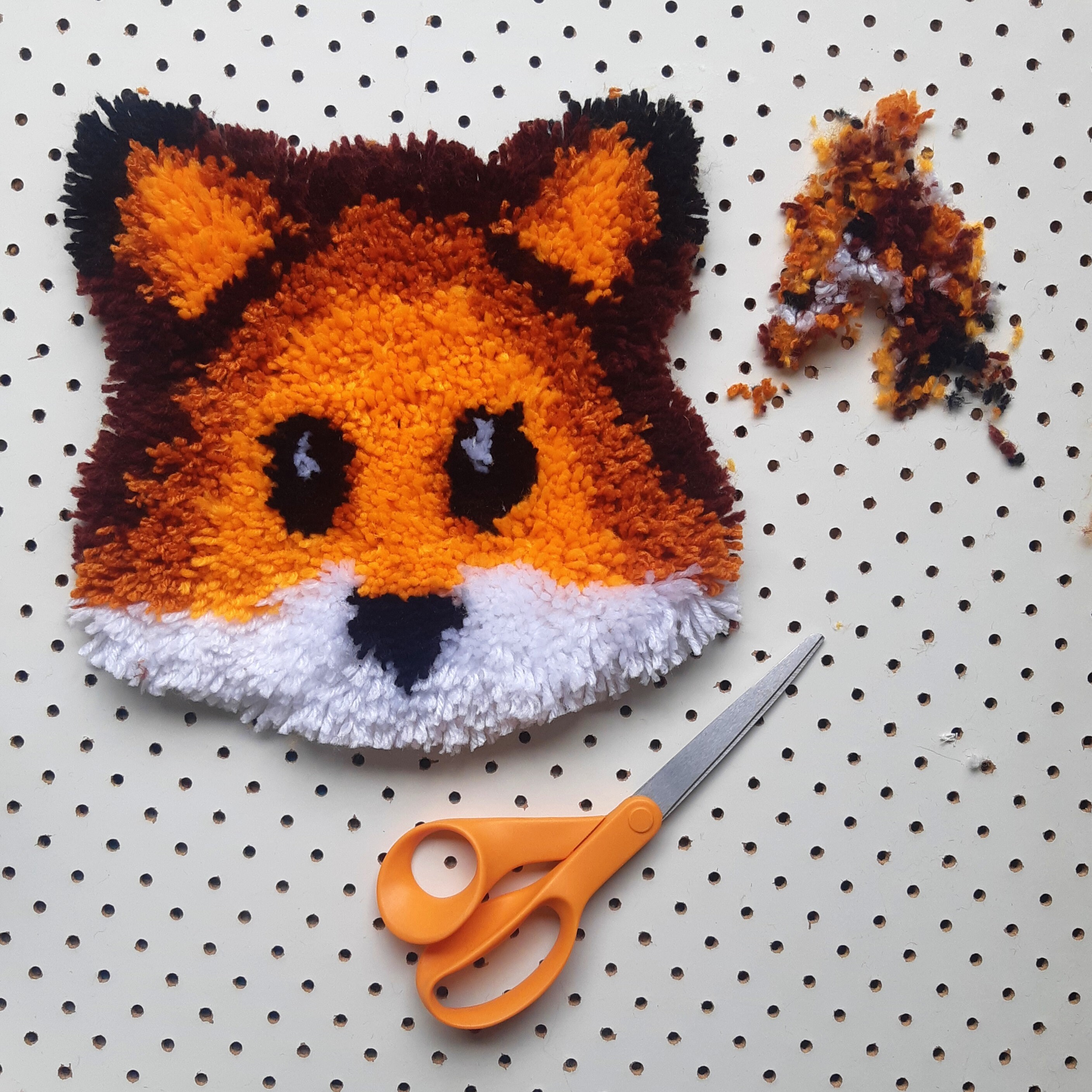 Fox Latch Hook Kit. Rug hooking starter kit. Canvas tool Etsy