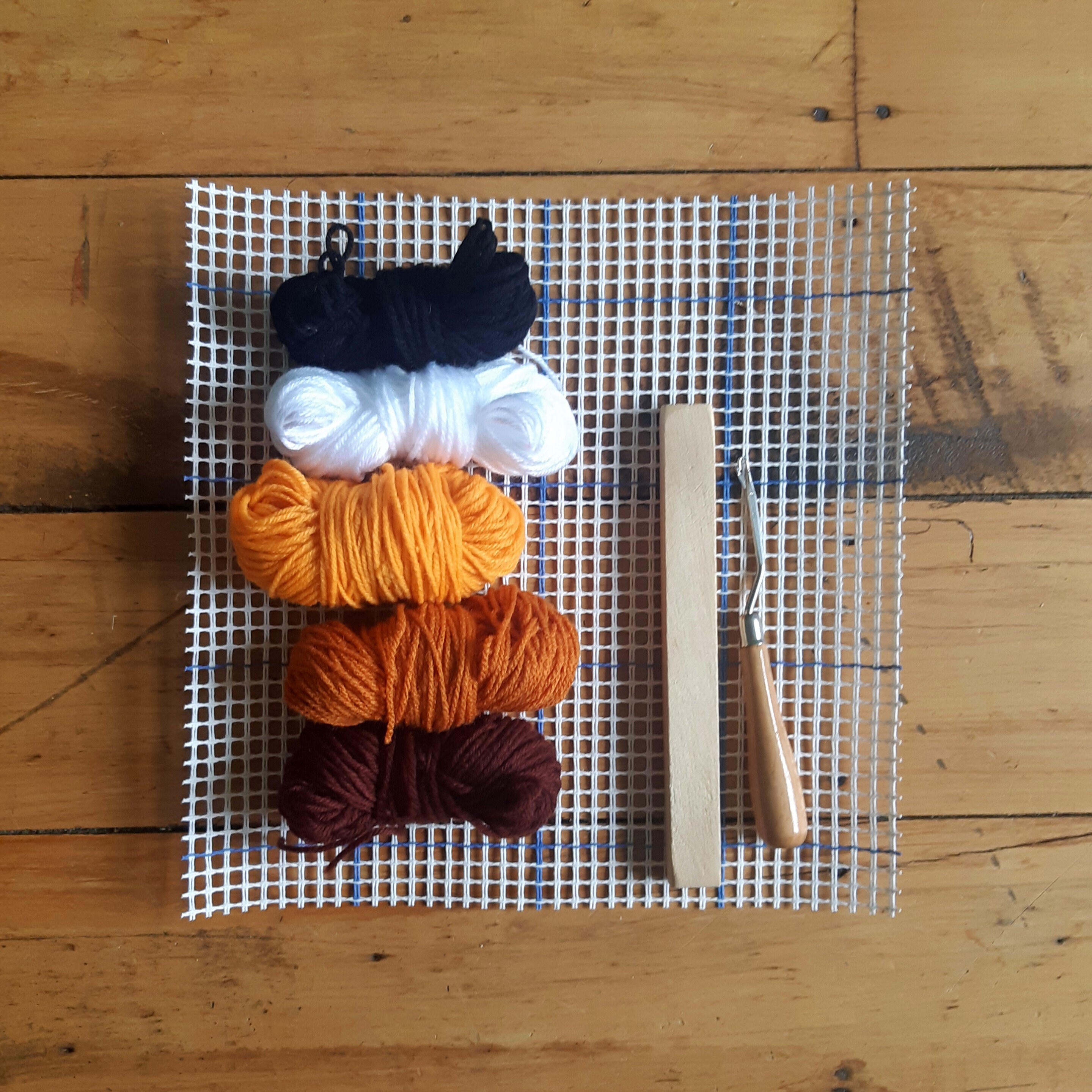 Fox Latch Hook Kit. Rug hooking starter kit. Canvas tool Etsy