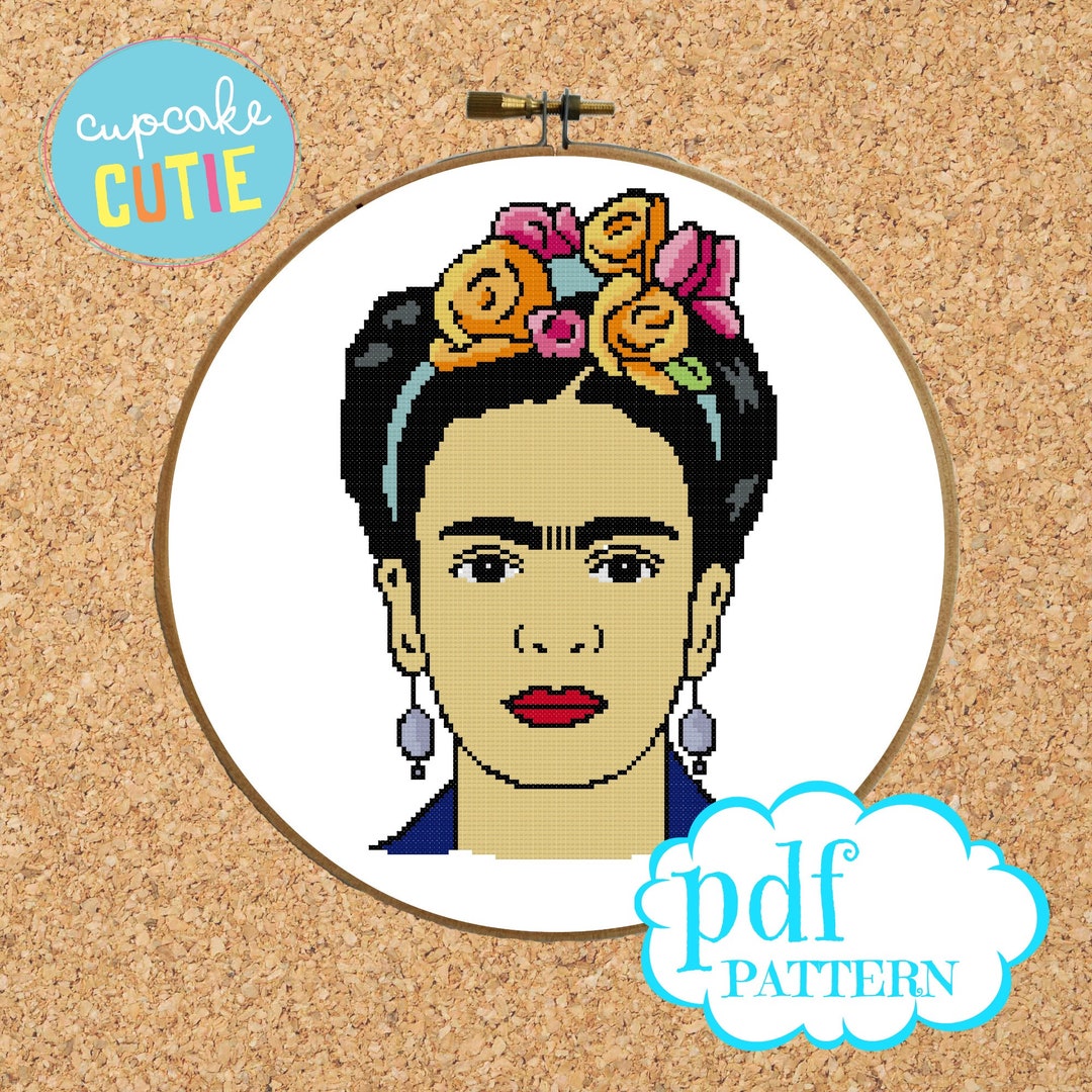 Frida Cross Stitch Pattern. Counted X-stitch Pdf. Modern Needlepoint ...