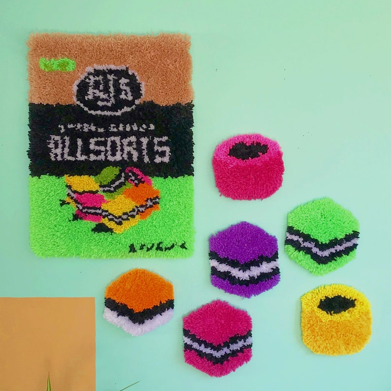 Beginners Latch Hook Kit. Licorice Allsort. Rug Hooking Etsy UK