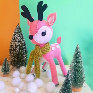 Deer softie sewing pattern. Felt Bambi pdf. Woodland forest animal plush. Christmas or nursery decoration image 5