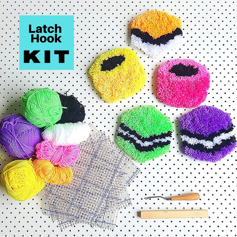 Latch Hook Starter Kit. Make 5 X Mini Licorice Allsorts. Rug Etsy