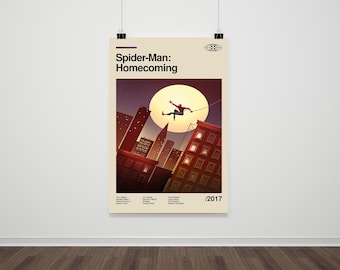 Spider-Man Poster: Mid Century Modern Retro Kunstdruck