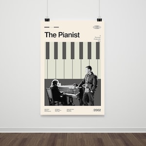 The Pianist Movie Poster, Retro Movie Print, Modern Vintage Movie Posters,Mid Century Modern Poster