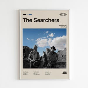 The Searchers Poster, Retro Movie Print, Modern Vintage Movie Posters,Mid Century Modern Poster