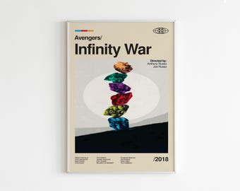 Avengers Infinity War Poster: Mid-Century Minimalist Movie Art