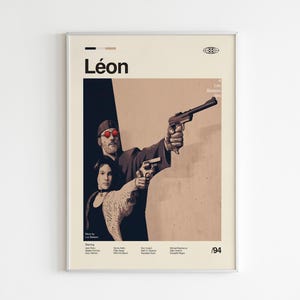 Leon Movie Poster: Retro Mid-Century Modern Print