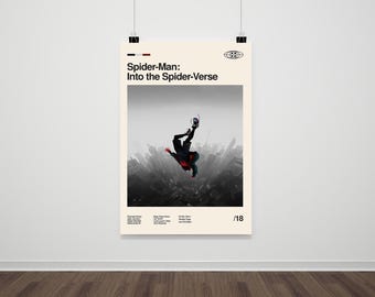 Póster de la película Spider-Verse - Decoración de pared retro moderna