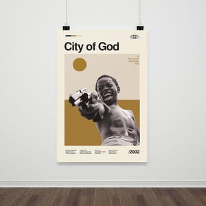 City of God Movie Poster: Retro Mid-Century Modern Print